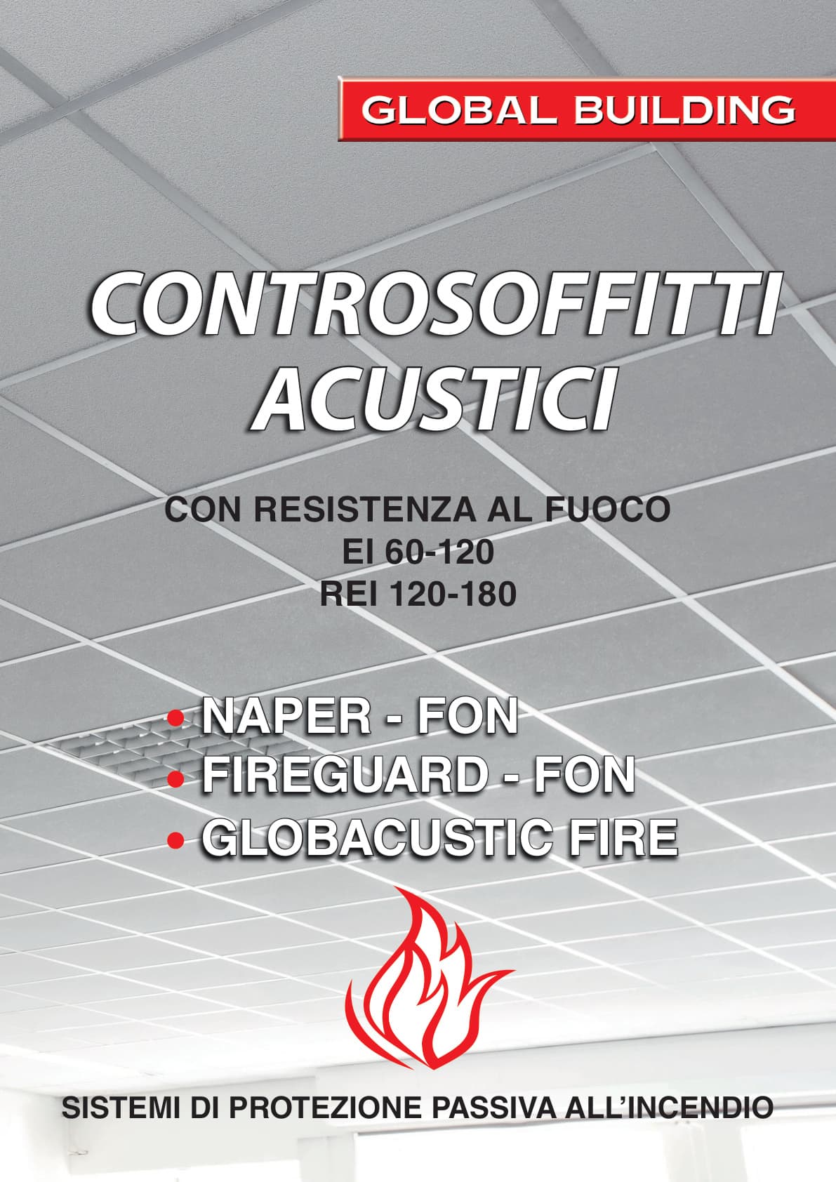 Copertina del catalogo Controsoffitti acustici, ottobre 2026