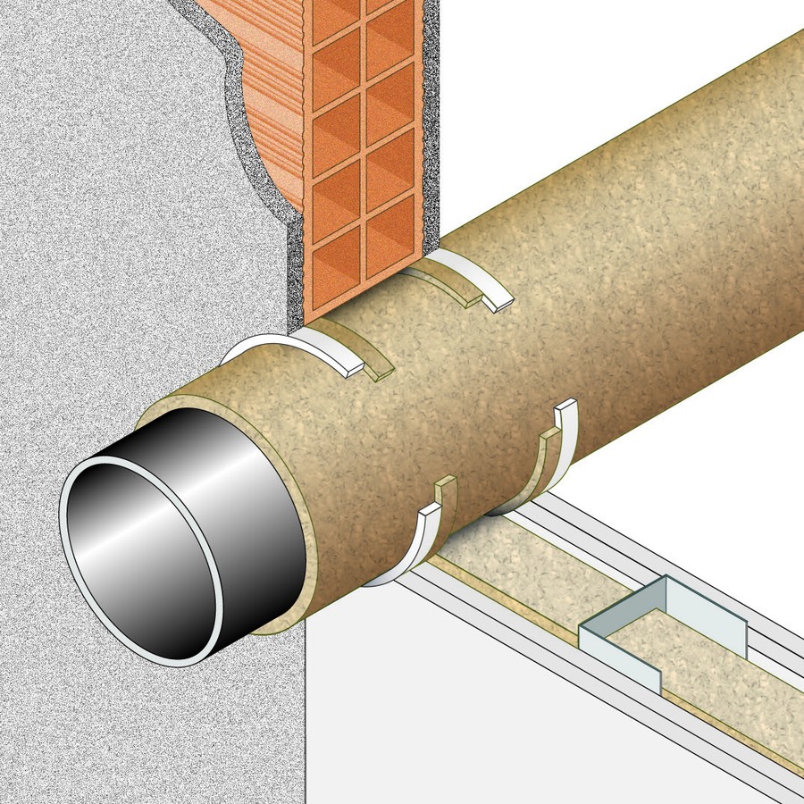 Penetrations Of Insulated Non-Combustible Pipes · EI 90