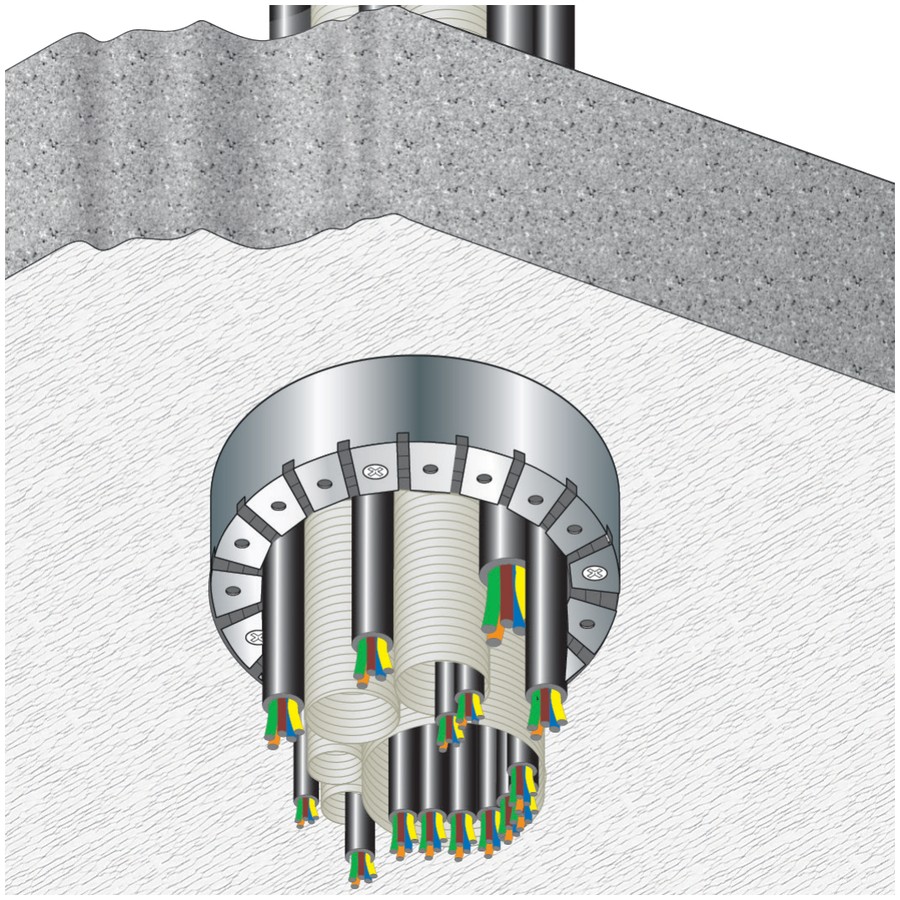 Bundle Of Corrugated Conduits And Electrical Cables · EI 120